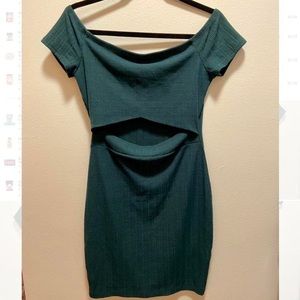 Emerald green Windsor open stomach bodycon dress